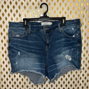 Torrid denim shorts first at fit jean short cut off hot pants size 20
